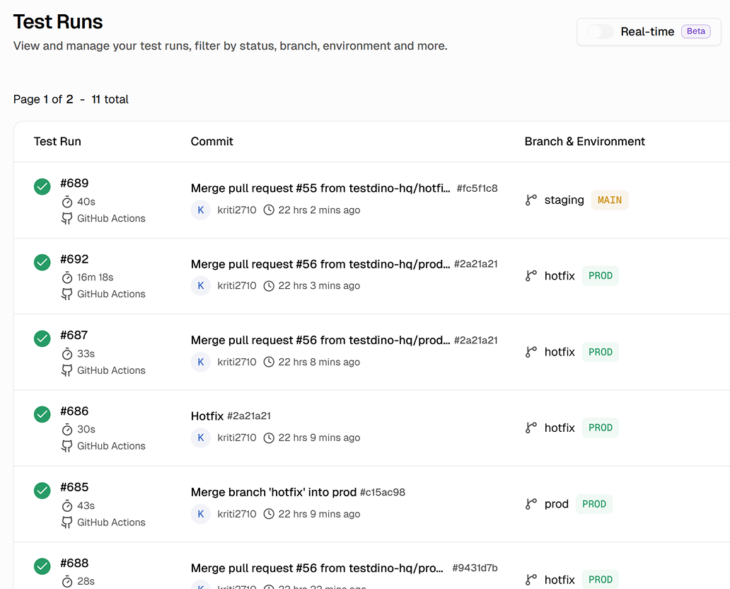 Run tests and see results